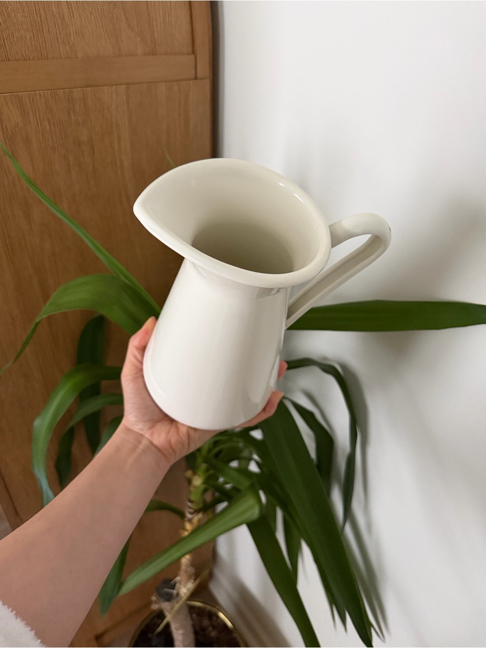 White Pitcher Vase - Picture 2 of 3